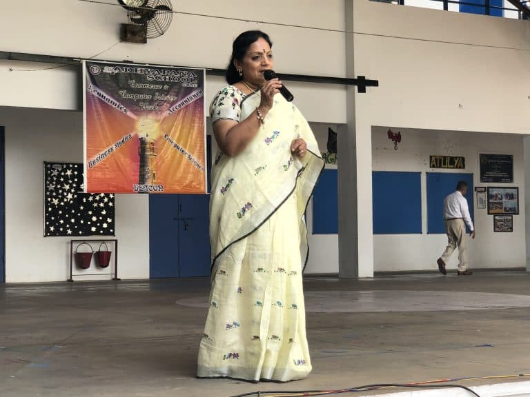 Morning assembly at Adhyapana School