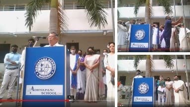Independence Day celebration — flag hoisting by Dean Sir